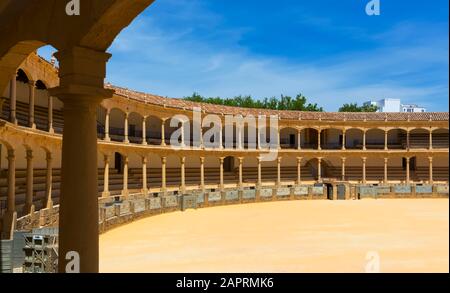 Anello di combattimento toro; Ronda, Provincia di Malaga, Spagna Foto Stock