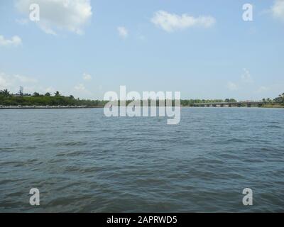 Backwaters Bay In Kerala Kochi Foto Stock