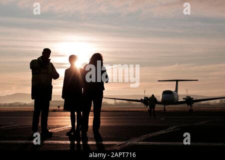 Aeroporto Internazionale Di Teesside Vicino A Darlington County Durham, Regno Unito. Foto Stock