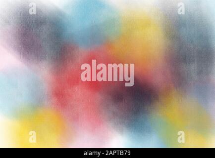 Macchie su Stoffa, rosso, nero, blu, macchie astratte giallo, macchie come texture o sfondo Foto Stock