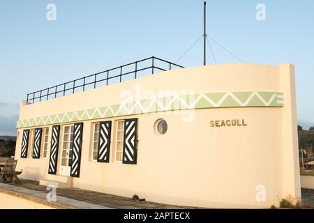 The Barge aground, St Ouens, Jersey, Heritage, 1930, self catering, alloggio. Gennaio 2020 Foto Stock