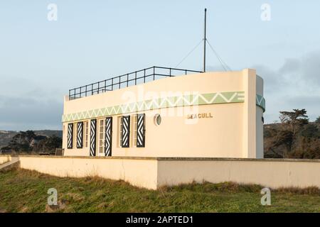 The Barge aground, St Ouens, Jersey, Heritage, 1930, self catering, alloggio. Gennaio 2020 Foto Stock