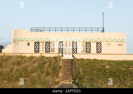 The Barge aground, St Ouens, Jersey, Heritage, 1930, self catering, alloggio. Gennaio 2020 Foto Stock