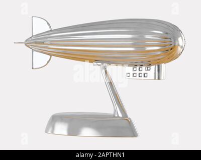 Airship figurine su sfondo bianco 3d rendering Foto Stock