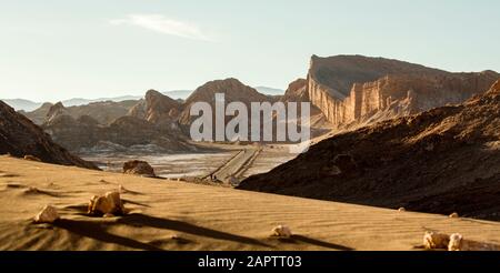 Anfiteatro Valle de la Luna, deserto di Atacama. Cile Foto Stock