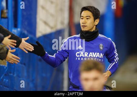 Saragozza, Spagna. 21st Gen 2020. Shinji Kagawa (Zaragoza) Calcio : Spagnolo 'Copa del Rey' partita tra Real Zaragoza 3-1 RCD Mallorca all'Estadio la Romareda di Saragozza, Spagna . Credito: Mutsu Kawamori/Aflo/Alamy Live News Foto Stock