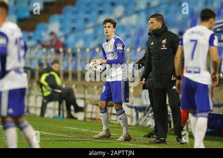 Saragozza, Spagna. 21st Gen 2020. Alejandro Frances (Zaragoza) Calcio : Spagnolo 'Copa del Rey' partita tra Real Zaragoza 3-1 RCD Mallorca all'Estadio la Romareda di Saragozza, Spagna . Credito: Mutsu Kawamori/Aflo/Alamy Live News Foto Stock