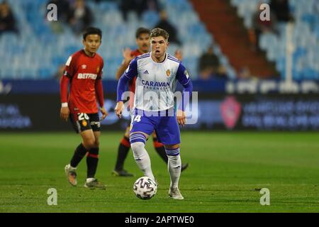 Saragozza, Spagna. 21st Gen 2020. Raul Guti (Zaragoza) Calcio : Spagnolo 'Copa del Rey' partita tra Real Zaragoza 3-1 RCD Mallorca all'Estadio la Romareda di Saragozza, Spagna . Credito: Mutsu Kawamori/Aflo/Alamy Live News Foto Stock