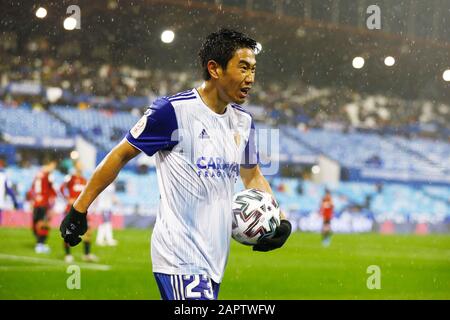 Saragozza, Spagna. 21st Gen 2020. Shinji Kagawa (Zaragoza) Calcio : Spagnolo 'Copa del Rey' partita tra Real Zaragoza 3-1 RCD Mallorca all'Estadio la Romareda di Saragozza, Spagna . Credito: Mutsu Kawamori/Aflo/Alamy Live News Foto Stock