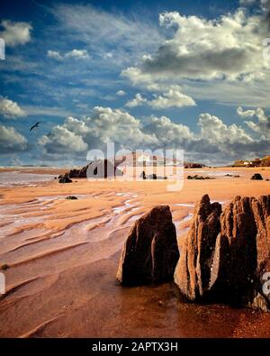 GB - DEVON: Bigbury Beach e Burgh Island Foto Stock