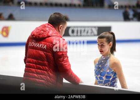 EMA DOBOSZOVA dalla Slovacchia, durante il Ladies Short Program ai Campionati europei di pattinaggio europeo ISU 2020 a Steiermarkhalle, il 24 gennaio 2020 a Graz, Austria. Credit: Raniero Corbelletti/Aflo/Alamy Live News Foto Stock