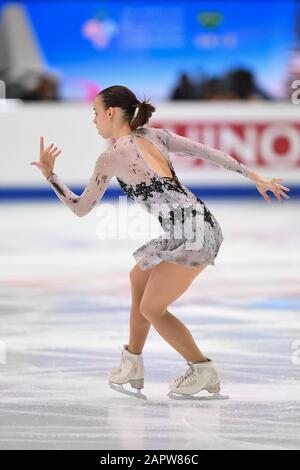 HANA CVIJANOVIC dalla Croazia, durante il Ladies Short Program ai Campionati europei di pattinaggio europeo ISU 2020 a Steiermarkhalle, il 24 gennaio 2020 a Graz, Austria. Credit: Raniero Corbelletti/Aflo/Alamy Live News Foto Stock