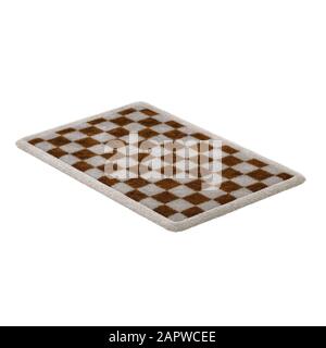 Chess lanugine morbido tappeto lana su sfondo bianco 3d rendering Foto Stock