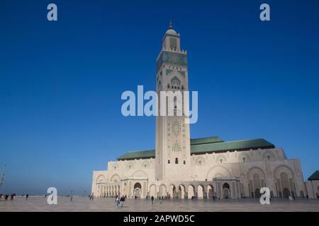 Una vista della moschea Hassan II nel mese di novembre a Casablanca, capitale economica del Marocco. Questa è la più grande moschea in Africa. Foto Stock