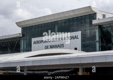 Edificio Principale All'Aeroporto Internazionale Di Manaus Eduardo Gomes, Amazonas, Brasile Foto Stock