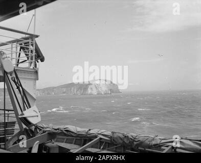Viaggio in mare con MS Baloeran Vista dal ponte Annotazione: Questa foto fa parte di una serie di foto di un viaggio con la MS Baloeran del Rotterdam Lloyd Data: 1935 Parole Chiave: Navi Foto Stock