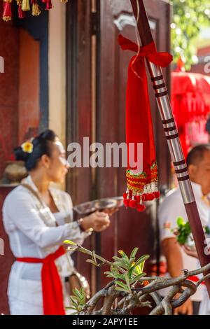 Vihara Dharmayana, Tempio Buddista Cinese A Kuta, Bali, Indonesia. 24 Gennaio 2020. La comunità cinese-indonesiana celebra il nuovo anno lunare Foto Stock