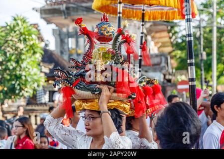 Vihara Dharmayana, Tempio Buddista Cinese A Kuta, Bali, Indonesia. 24 Gennaio 2020. La comunità cinese-indonesiana celebra il nuovo anno lunare Foto Stock