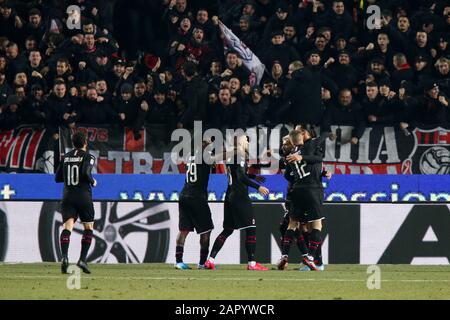 Felicità Milano goal in Brescia vs Milano, Brescia, Italia, 24 Jan 2020, Campionato Italiano Calcio Serie A Men Foto Stock