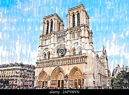 Cattedrale di Notre Dame de Paris Foto Stock