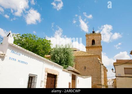 Chiesa. El Toboso, Provincia Di Toledo, Castilla La Mancha, Spagna. Foto Stock