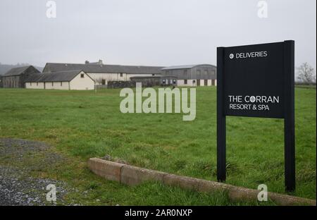 Esterno Vista generale del Corran Resort and Spa a Laugharne, Carmarthen nel gennaio 2020. Foto Stock