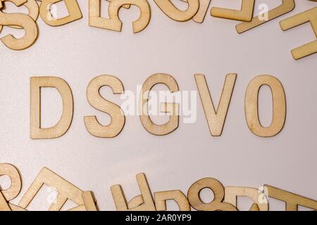 GDPR, insalata di lettere, lettere di legno Foto Stock