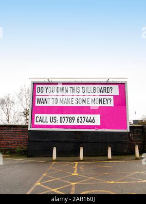 Billboard cercando di vendere spazio pubblicitario UK Foto Stock