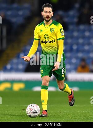 Mario Vrancic di Norwich City durante la quarta partita di fa Cup a Turf Moor, Burnley. Foto Stock