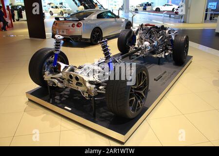 Nissan GT-R in mostra alla Nissan Global Headquarters Gallery in Giappone Foto Stock