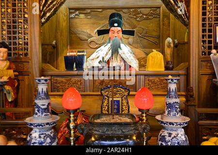 Statua Di Qin Yubo. Città Dio Tempio Di Shanghai (Cina) Foto Stock