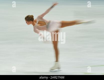 Steiermarkhalle, Graz, Austria. 25 gennaio 2020: DASA Grm di Slovenia in azione durante il Ladies Free Skating ai Campionati europei di pattinaggio ISU in Kim Price/CSM Foto Stock