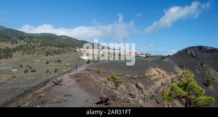 Vista del paesaggio vicino al vulcano Tenequia a la Palma, isola delle Canarie, Spagna Foto Stock