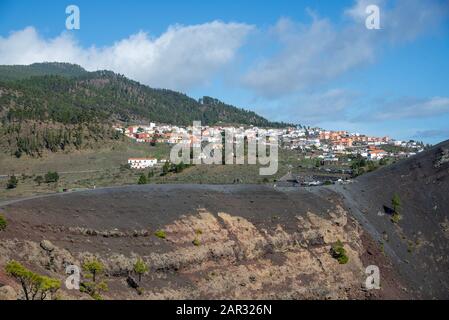 Paesaggio nei pressi di Fuencaliente nella punta meridionale di la Palma, isola delle Canarie, Spagna Foto Stock