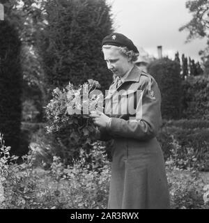 Campo di addestramento per il corpo di Aiuto delle Donne nell'esercito di Bouvigné, addestramento, soldati, donne Data: Agosto 1945 luogo: Breda Parole Chiave: Esercito, militare, addestramento, donne Nome dell'istituzione: VHK Foto Stock