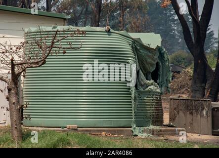 I Boscoscimani australiani sono all'indomani. Wingello, SW. Il fuoco si è verificato la notte del 4 gennaio Foto Stock