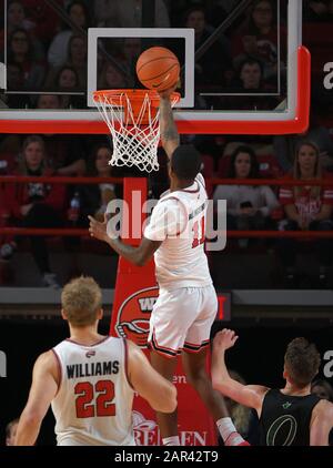 25 gennaio 2020: Western Kentucky Hilltoppers guardia Taveion Hollingsworth (11) pone la palla durante una partita di basket NCAA tra il Maresciallo e la WKU Hilltoppers a E.A. Diddle Arena in Bowling Green, KY (Photo Credit: Steve Roberts.CSM) Foto Stock