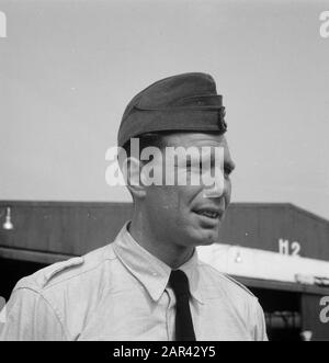 Record Flight Gloster Meteor Over Ameland Annotation: Tenente Pilota Joop Wansink Data: 28 Agosto 1949 Luogo: Leeuwarden Air Base Personality: Wansink, Joop Foto Stock