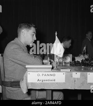 Primo turno Di Candidati Campionato del mondo di scacchi. A bordo Panno Data: 26 Marzo 1956 Parole Chiave: Scacchi, round, tornei Foto Stock