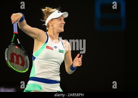 Melbourne, Australia. 25 Gennaio 2020. Alison Riske Durante L'Australian Open. Credito: Dave Hewison/Alamy Live News Foto Stock