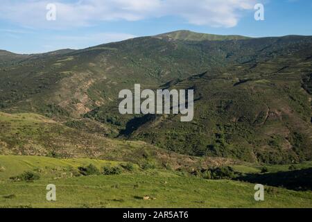 Sierra de Cameros, catena montuosa dei Cameros vicino al villaggio abbandonato di Treguajantes nella provincia di la Rioja, Spagna Foto Stock