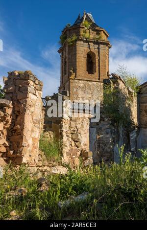 Treguajantes villaggio abbandonato in La Rioja provincia, Spagna Foto Stock