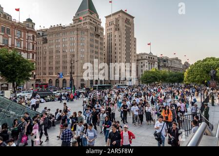 Edifici Storici Lungo Il 'Bund', Shanghai Foto Stock