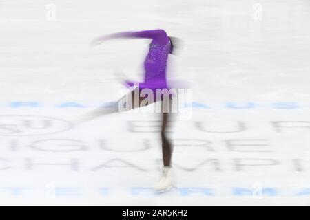 Mae Berenice MEITE dalla Francia, durante il Ladies Free Program ai Campionati europei di pattinaggio europeo ISU 2020 a Steiermarkhalle, il 25 gennaio 2020 a Graz, Austria. Credit: Raniero Corbelletti/Aflo/Alamy Live News Foto Stock