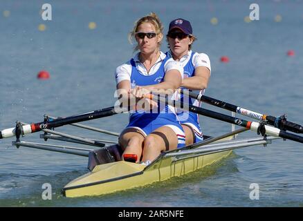 2005 FISA Team Cup, Rio Guadalquiver Rowing Course, Siviglia, SPAGNA; GBR W2X Double Scull, Sarah Winckless [left] e Katherine Grainger, Photo, © Peter Spurrier, intersport-images Foto Stock