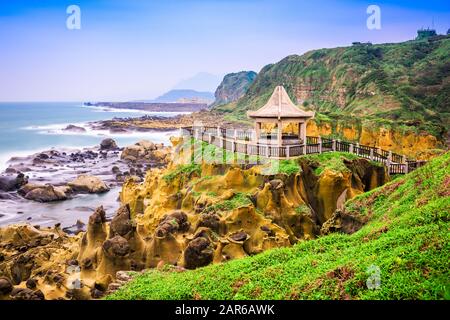 Keelung, Taiwan a Heping Island sulla costa. Foto Stock