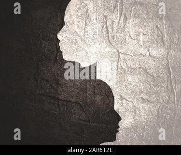 Icone di persone astratte. La diversità tra le metafora umane. Silhouette in bianco e nero Foto Stock