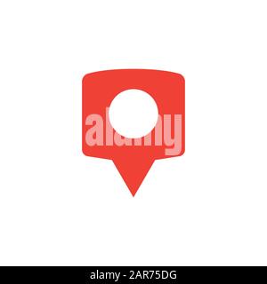 Icona Rosso Locator Su Sfondo Bianco. Illustrazione Vettoriale Stile Piatto Rosso. Foto Stock