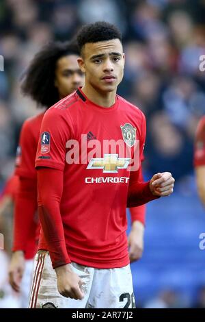 Birkenhead, Regno Unito. 26th Gen 2020. Mason Greenwood di Manchester United. The Emirates fa Cup, 4th round match, Tranmere Rovers v Manchester Utd at Prenton Park, Birkenhead, Wirral domenica 26th gennaio 2020. Questa immagine può essere utilizzata solo per scopi editoriali. Solo uso editoriale, licenza richiesta per uso commerciale. Nessun uso nelle scommesse, nei giochi o in un singolo club/campionato/giocatore publications.pic by Chris Stading/Andrew Orchard sports photography/Alamy Live News Credit: Andrew Orchard sports photography/Alamy Live News Foto Stock