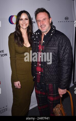 Park CITY, UTAH - 25 GENNAIO: Christina McLarty e David Arquette partecipano Alla Cena dei premi di gala della Creative Coalition's Spotlight Initiative presso la suite Kia Telluride Supper il 25 gennaio 2020 a Park City, Utah. Foto: ImageSPACE/MediaPunch Foto Stock